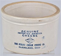 PURITY CHEESE CO STONEWARE ADVERTISING CROCK