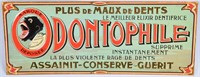 ODONTOPHILE TIN ADVERTISING SIGN w/ BLACK PATIENT