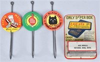 3-ADVERTISING HOOKS and 1 MATCH SAFE