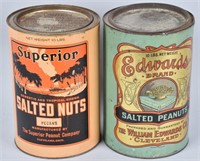 2- SALTED NUTS 10LB ADVERTISING TINS