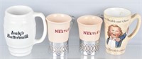 4-ADVERTISING MUGS, HIRES, ISALY'S and NESTLE'S