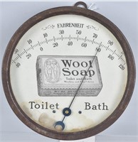 WOOD SOAP ADVERTISING THERMOMETER