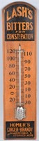 WOODEN LASH'S BITTERS ADVERTISING THERMOMETER