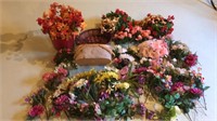 Large silk flower assortment, with baskets