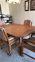 Dining room table with leaf 4 upholster chairs