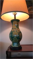 Vintage green and yellow Asian influence lamp