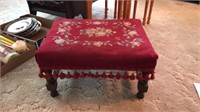 Tapestry covered footstool