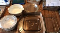 Corning, Pyrex pie plates baking dishes etc