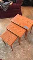 Set of three nesting tables, tallest table