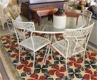 6 PC WROUGHT IRON DINING SET INC. TABLE W/