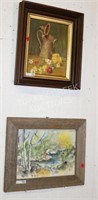 2 PAINTINGS INC. WATERCOLOR SIGNED DAZ &