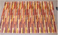 MULTI STRIPED SAMIVELL WOOL RUG,