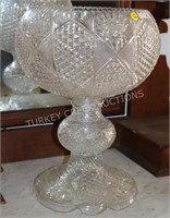 CUT CRYSTAL TALL PUNCH BOWL ON ATTACHED