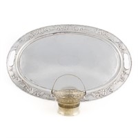 Chinese silver oval platter