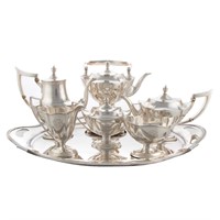 Gorham "Plymouth" sterling 6-pc coffee/tea service