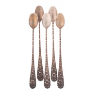 Stieff "Rose" sterling silver cold drink spoons