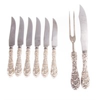 Stieff "Forget-Me-Not" sterling flatware 8 pieces