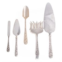 Kirk sterling silver serving utensils (5)