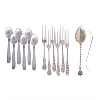 American & Continental sterling small flatware