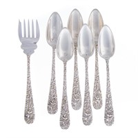 Stieff Princess-Hand Chased sterling fruit spoons