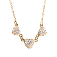 A Lady's 18K Heart Shape Diamond Necklace