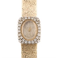 A Lady's 14K Diamond Cocktail Wrist Watch
