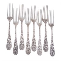 Set of 8 Schofield "Baltimore Rose" sterling forks