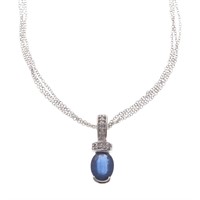A Lady's Sapphire & Diamond Pendant in 14K