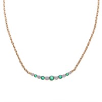 A Lady's 18K Emerald and Diamond Necklace