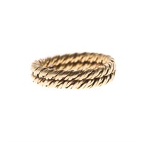 A Lady's 18K Gold Braided Rope Band