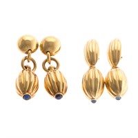 Two Pairs of Lady's 18K Dangle Earrings