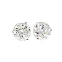 A Pair of Diamond Solitaire Earrings 4.45 Cts