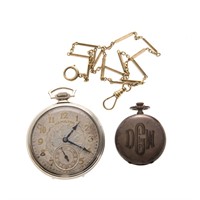 A Pair of Pocket Watches and Chain
