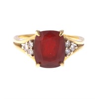 A Lady's Classic Ruby and Diamond Ring