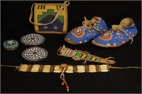 Collection of beaded native American pieces