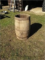 Vintage wooden turpentine barrel