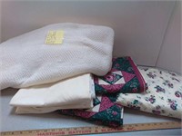 Queen size sheets, pillow shams and blanket