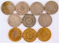 Coin 10 Liberty V Nickels "No Cents" Nice