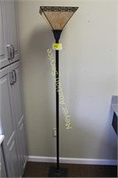 Metal Floor Lamp with Stained Glass