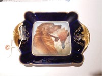 Gold Rimmed dish with GOlden Retriever &