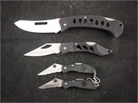 0frost Cutlery 4 Black Assorted Folding Knives
