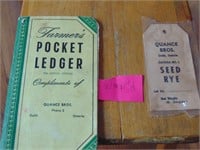 1958 Farmers Pocket Ledger / seed Tag  - Very Rare