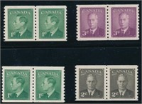 CANADA #295//306 COIL PAIRS MINT VF NH