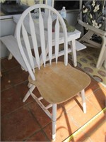 Pair of Slat Back Wood Kitchen Chairs