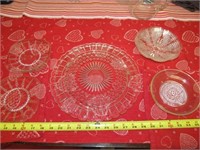 5pc Vintage Glass Service - Cake Plate etc