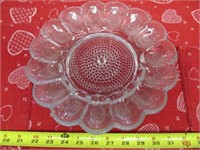 Large Clear Glass 1000 Eyes Egg Plate