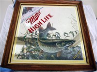 Miller High Life Beer Walleye Fish Mirror
