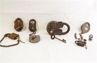 7 Antique brass locks