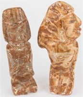 2 Pre-Columbian Artifact Mesoamerica Stone Carving