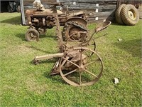 Vintage mule-drawn hay cutter